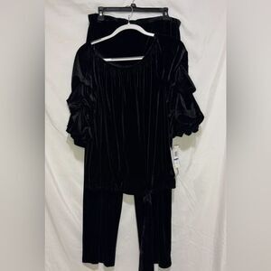 Black Velvet Alex Evenings 2 Piece Size XL
